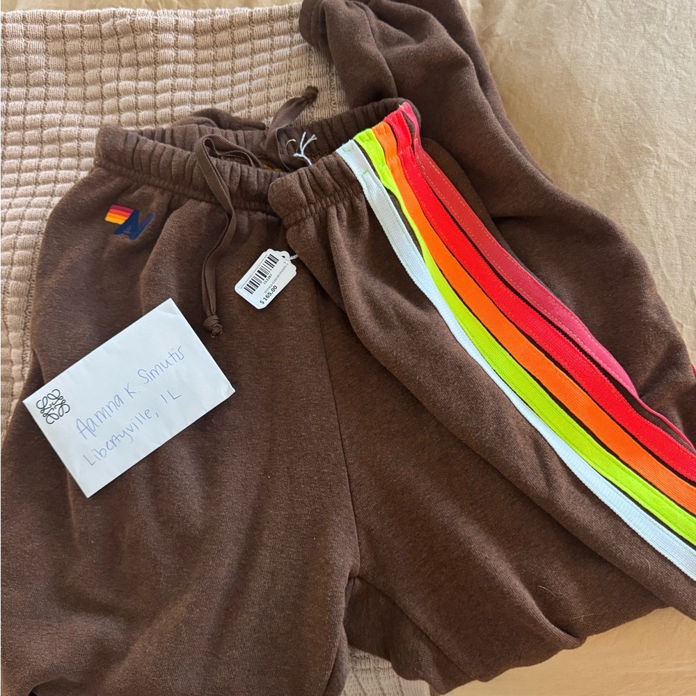 Aviator nation chocolate pants Women's Pants with Multicolor Stripe - Picture 2 of 2
